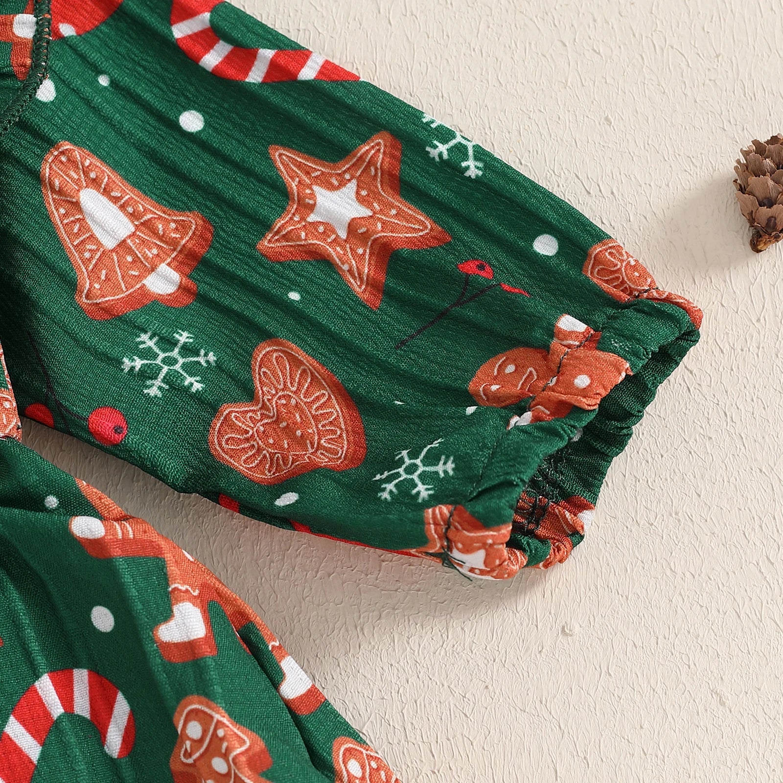 KMK - Christmas Tree Gingerbread Man Romper + Headband