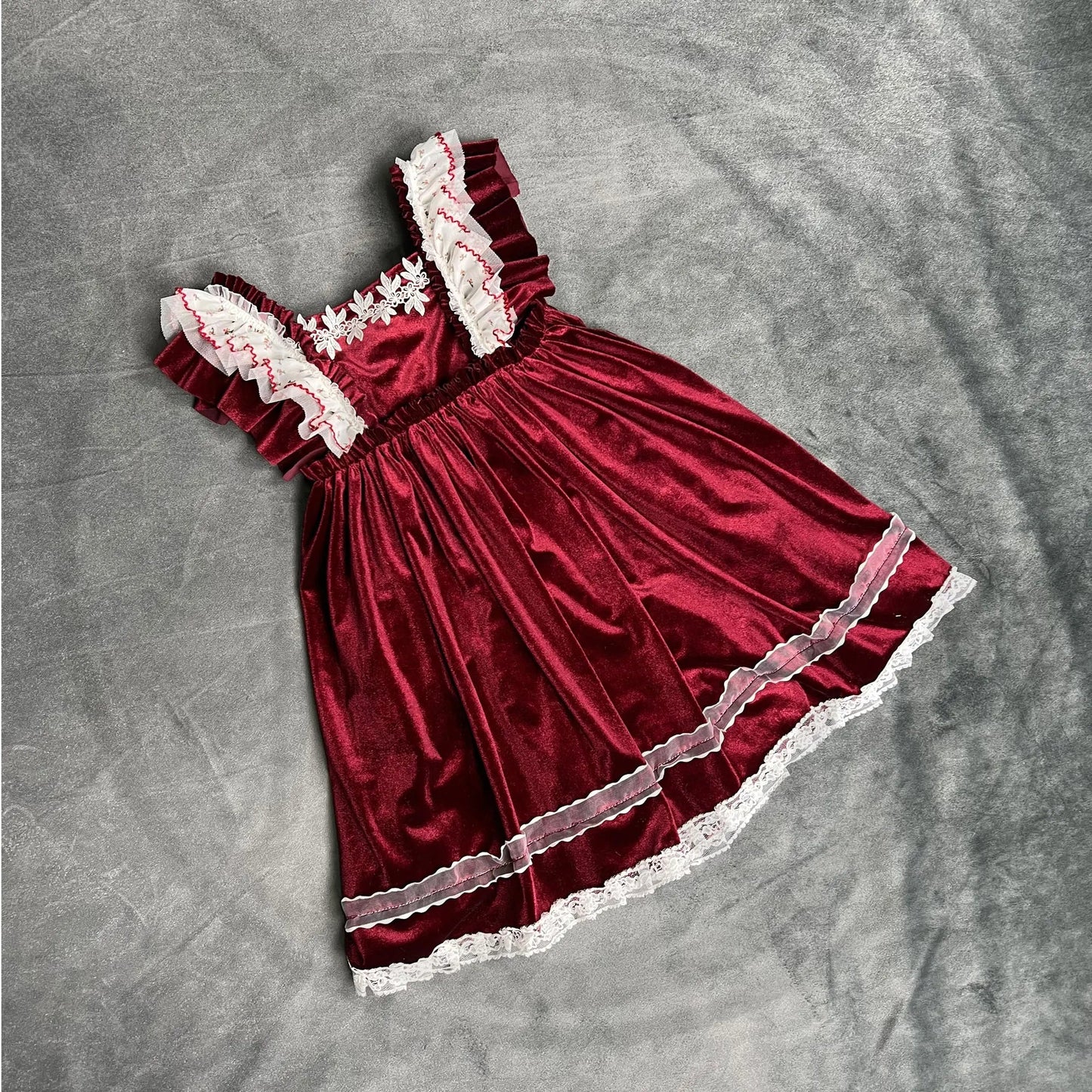 KMK - Christmas Velvet Floral Dress