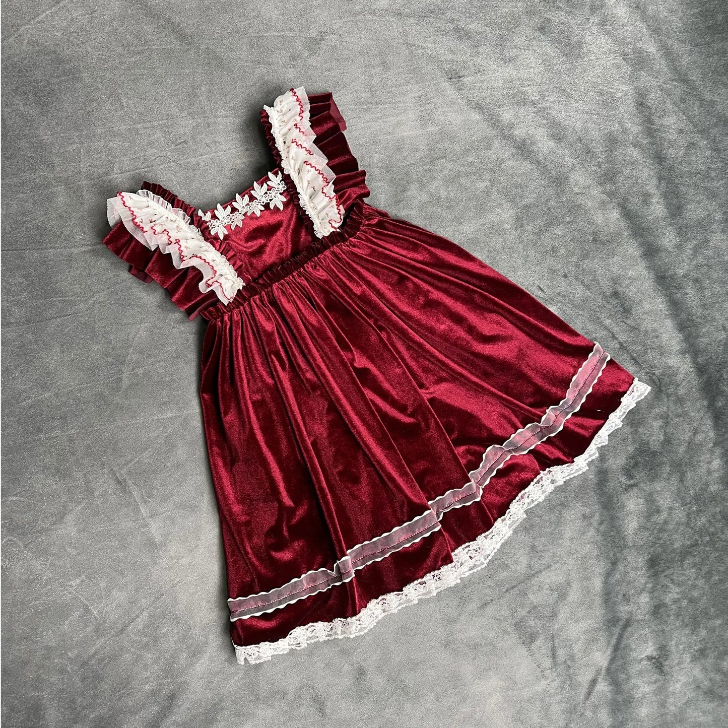 KMK - Christmas Velvet Floral Dress