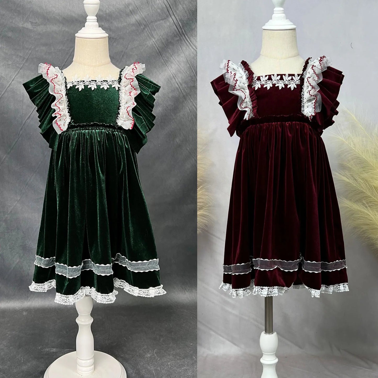 KMK - Christmas Velvet Floral Dress