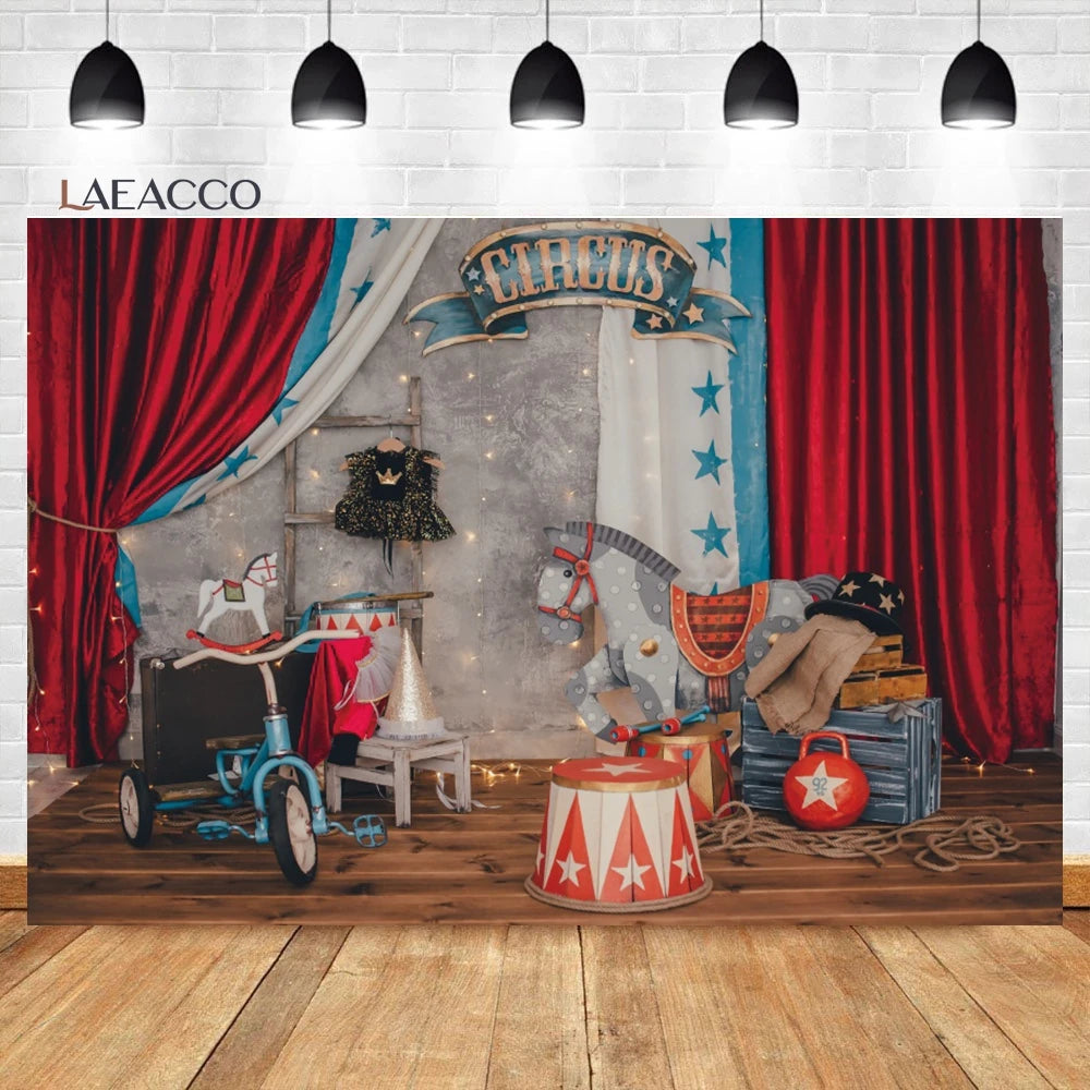 KMK - Circus Theme Birthday Backdrop