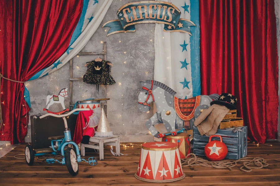 KMK - Circus Theme Birthday Backdrop