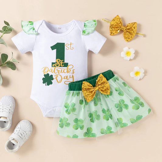 KMK - Clover Lace 3 Piece Romper Set