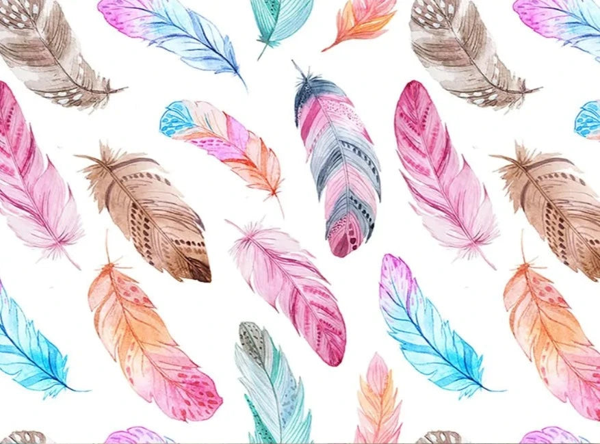 KMK - Colourful Feathers Backdrop