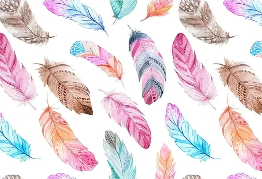 KMK - Colourful Feathers Backdrop