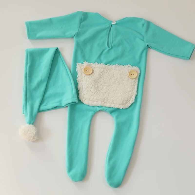 KMK - Cotton Stretch Romper+Hat Set