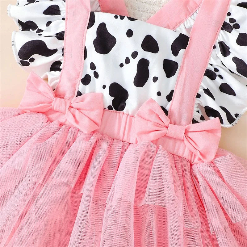 KMK -Cow Print Dress + Headband