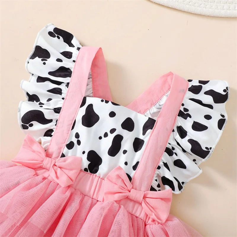 KMK -Cow Print Dress + Headband