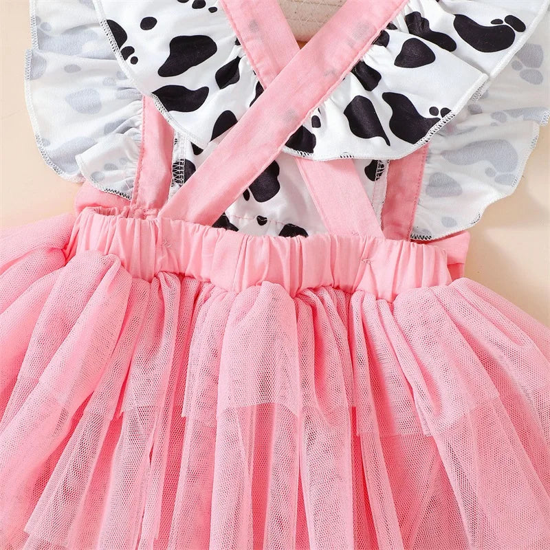 KMK -Cow Print Dress + Headband