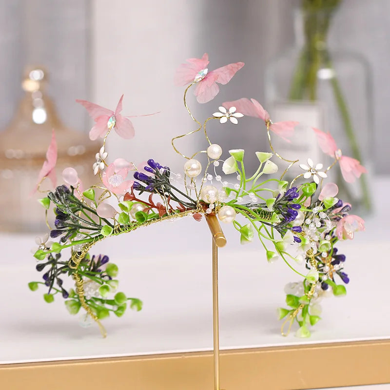 KMK - Crystal Butterfly Flower Headband