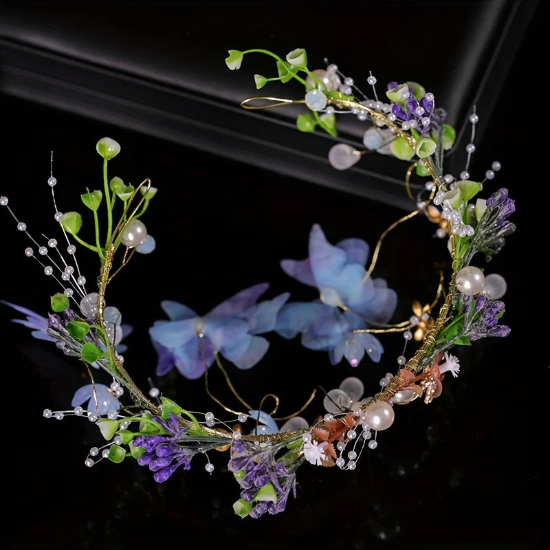 KMK - Crystal Butterfly Flower Headband