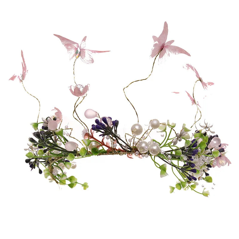 KMK - Crystal Butterfly Flower Headband