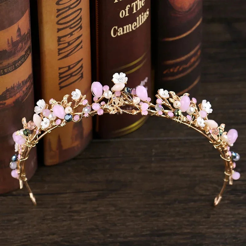 KMK - Crystal Flower Tiara Headband