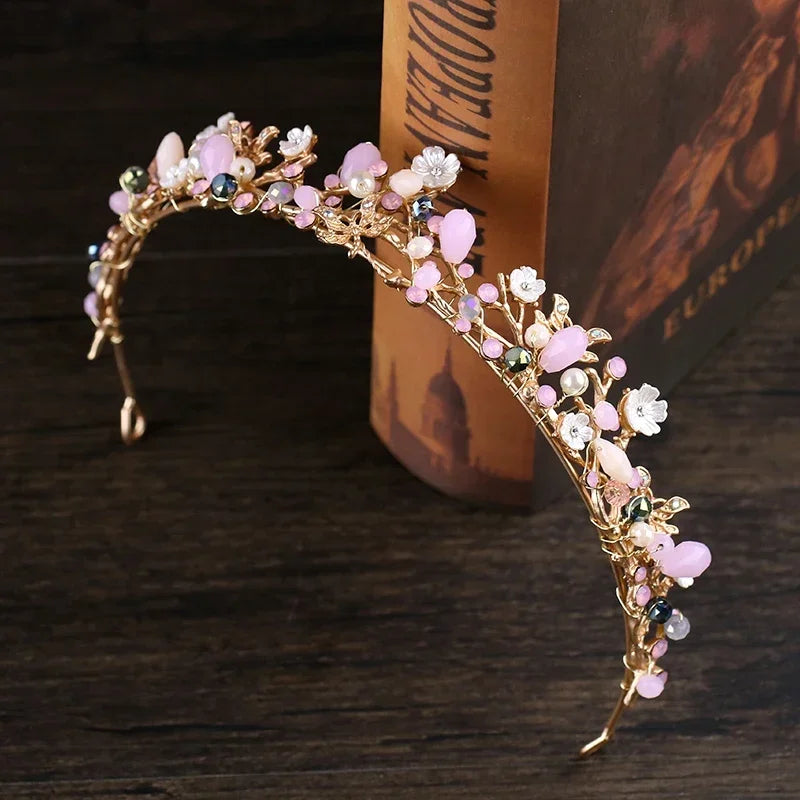 KMK - Crystal Flower Tiara Headband