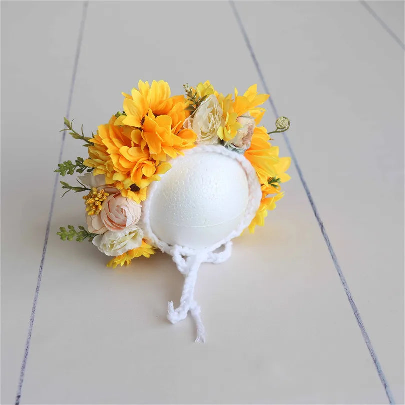 KMK - Cute Newborn Floral Bonnet