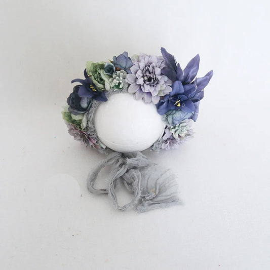 KMK - Cute Newborn Floral Bonnet