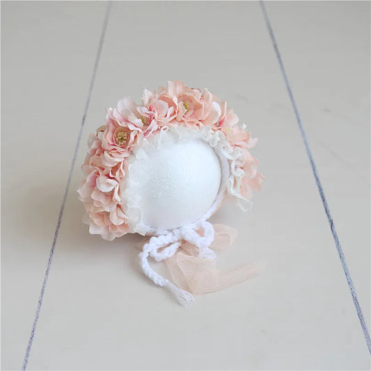 KMK - Cute Newborn Floral Bonnet