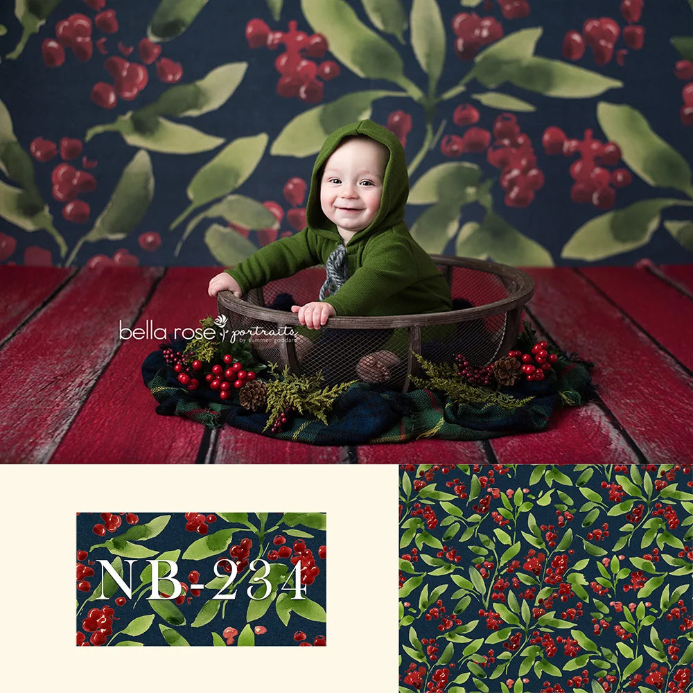 KMK - Dark Red Berry Tree Backdrop