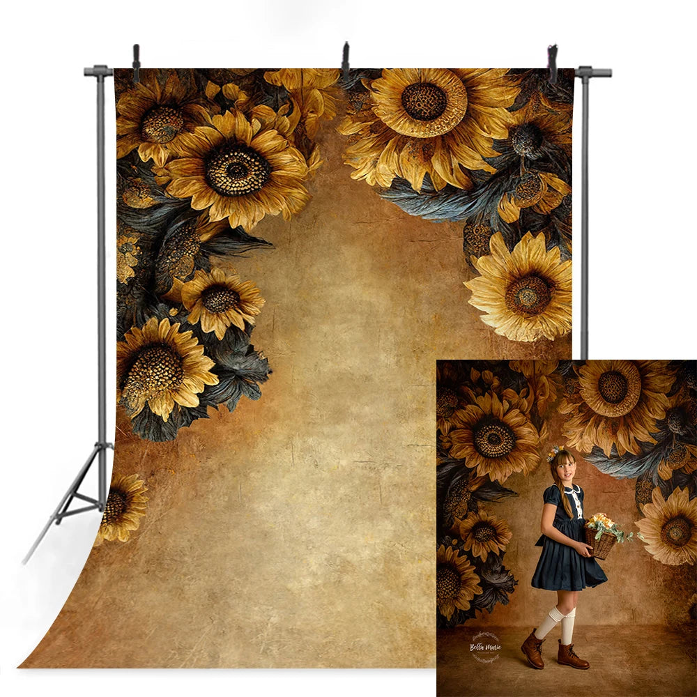 KMK - Dark Sunflower watercolour backdrop