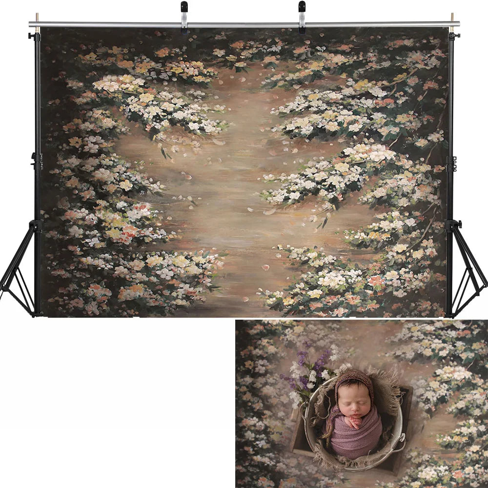 KMK - Deep Dark Floral Watercolour Backdrop