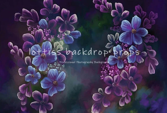 KMK - Deep Violet Flower Wall Backdrop