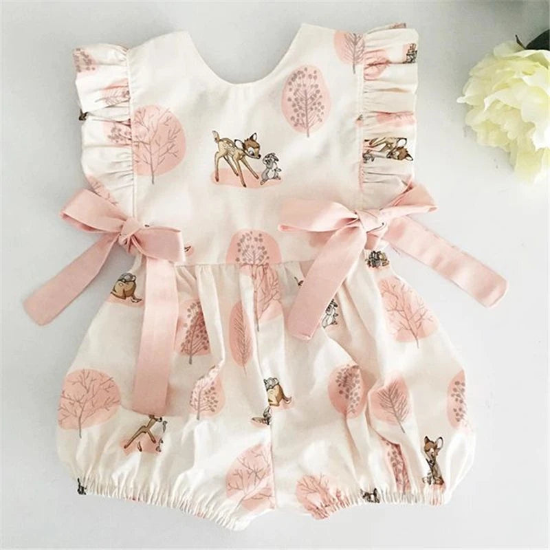 KMK -Deer Flower Cotton Soft Romper