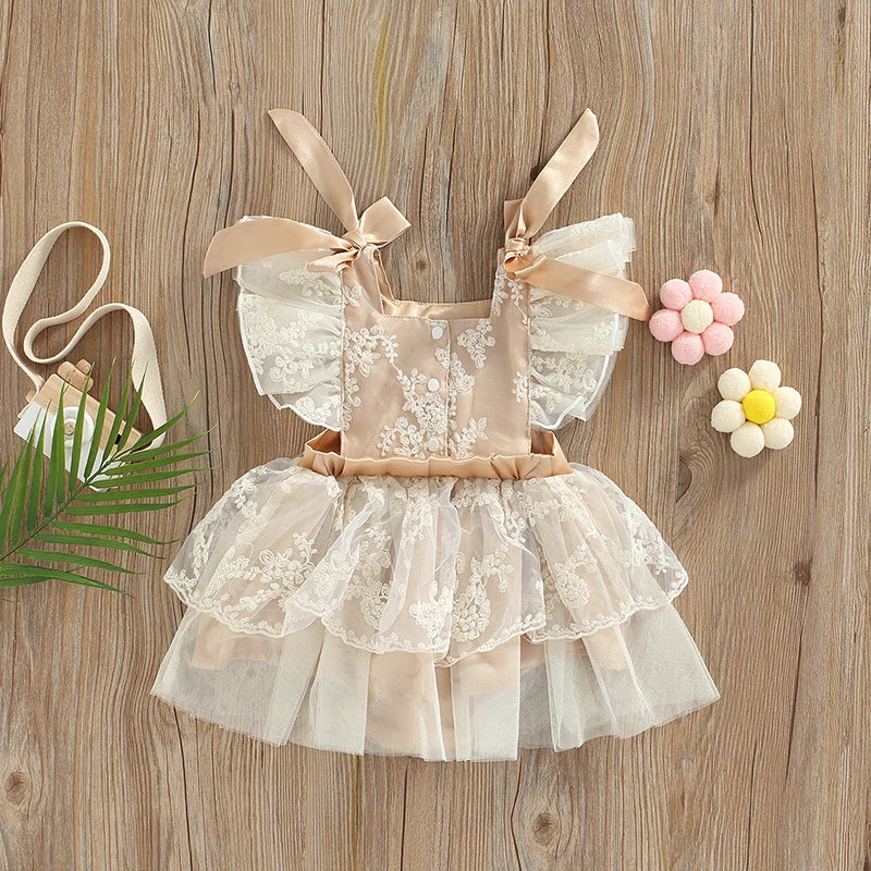 KMK - Dusty rose Lace Tulle Romper