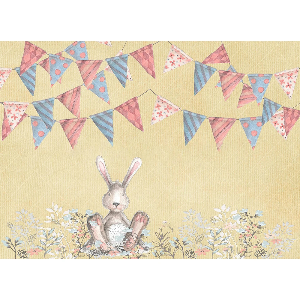 KMK - Easter Bunny Bunting Backdrop