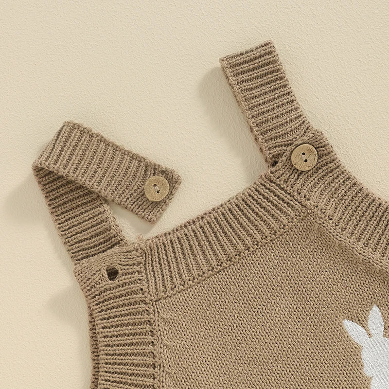 KMK - Easter Bunny Embroidery Knitted Romper