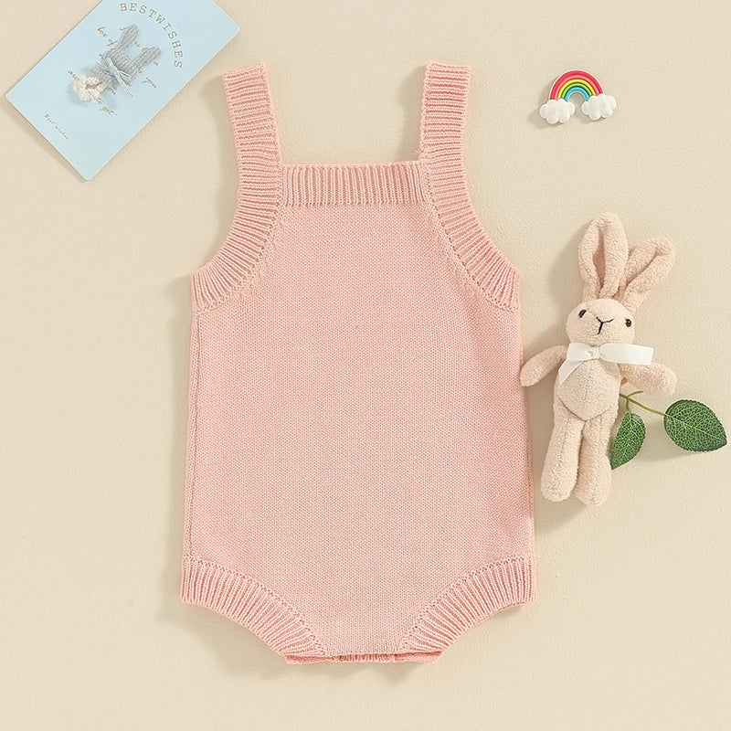 KMK - Easter Bunny Embroidery Knitted Romper