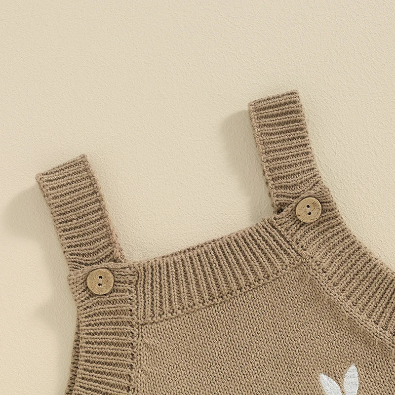 KMK - Easter Bunny Embroidery Knitted Romper