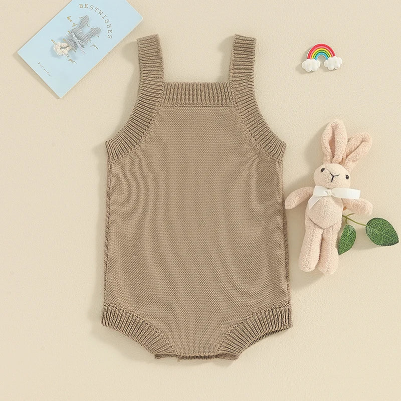 KMK - Easter Bunny Embroidery Knitted Romper