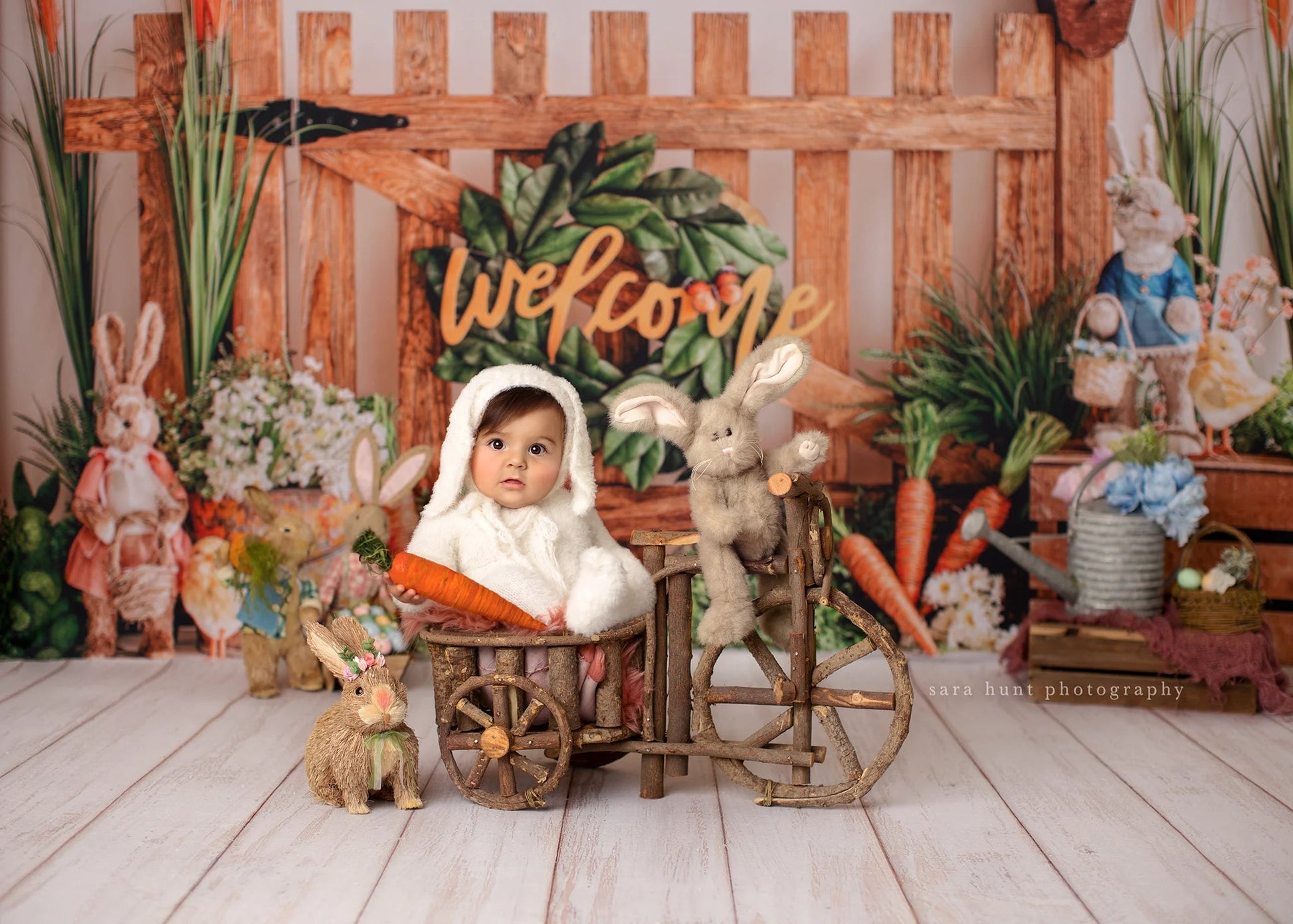 KMK - Easter Bunny Garden Backdrop