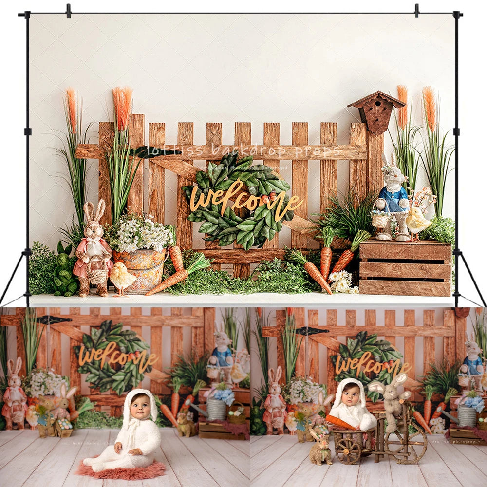 KMK - Easter Bunny Garden Backdrop