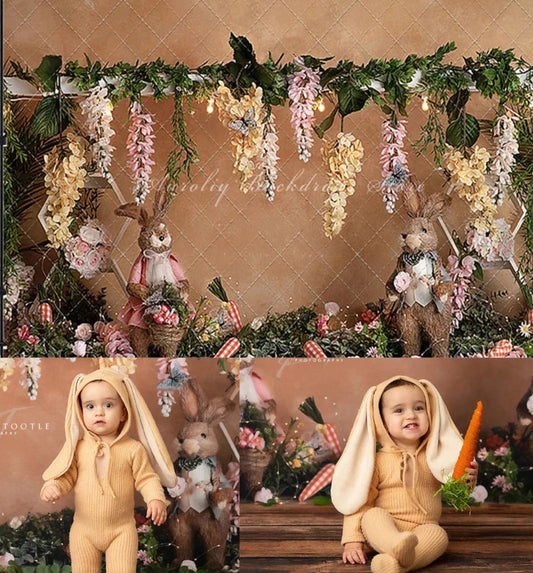 KMK - Easter Bunny Garden Backdrop