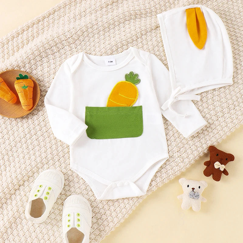 KMK - Easter Carrot Romper Set