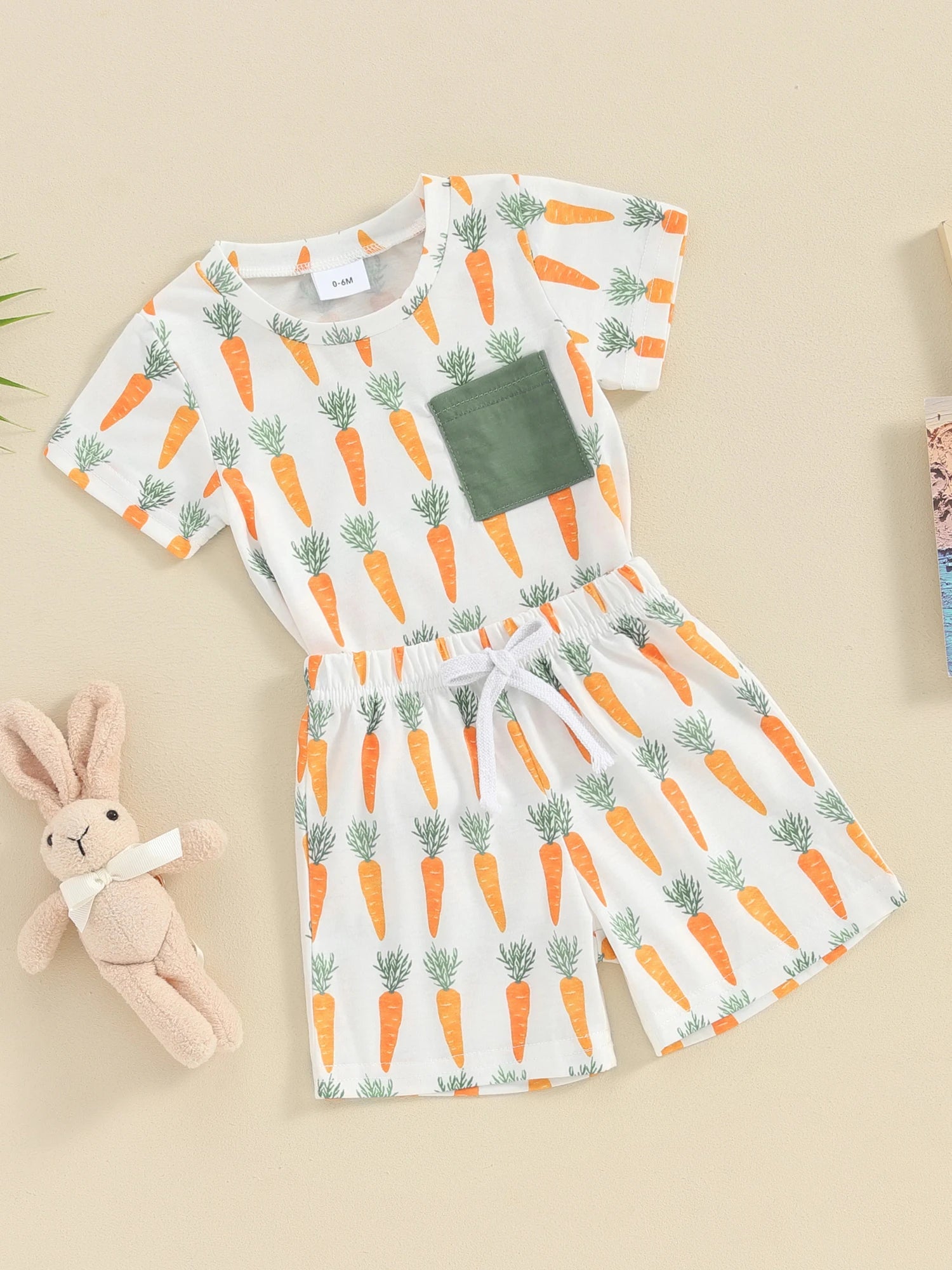 KMK - Easter Carrots Short Sleeve T-shirt + Shorts Set