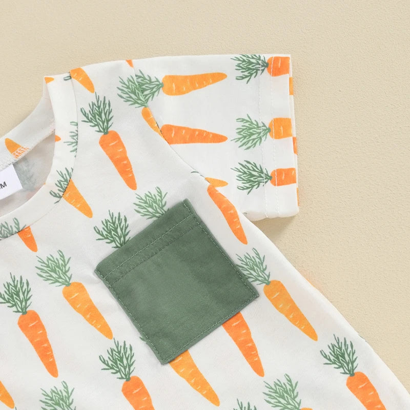 KMK - Easter Carrots Short Sleeve T-shirt + Shorts Set