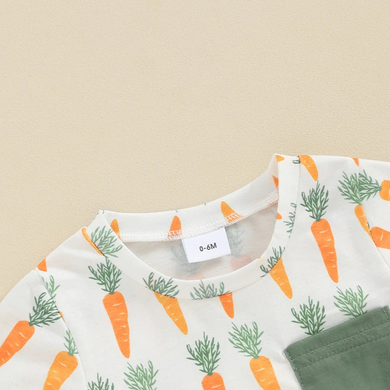 KMK - Easter Carrots Short Sleeve T-shirt + Shorts Set