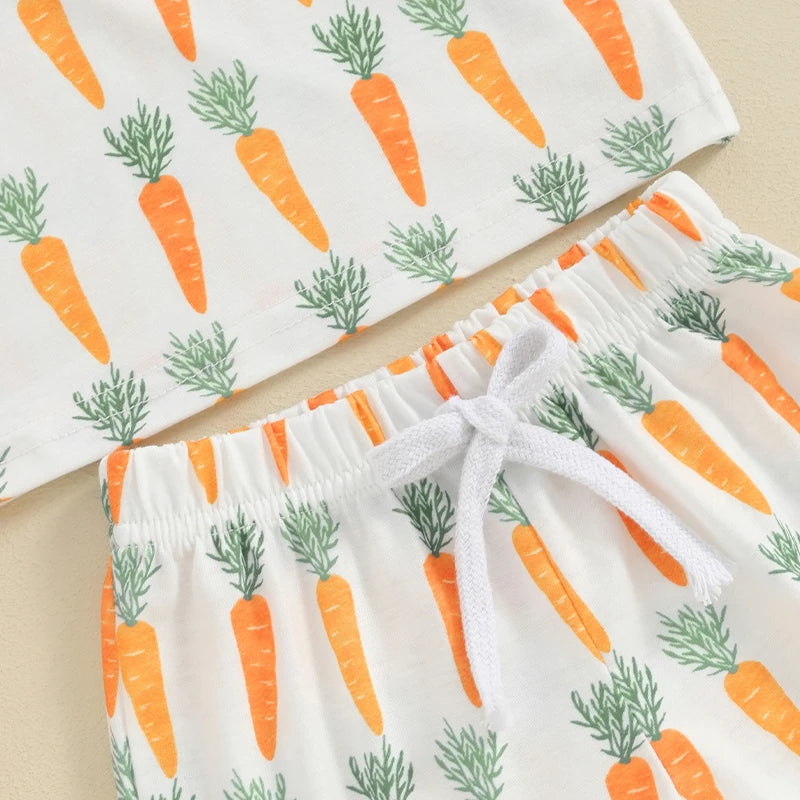 KMK - Easter Carrots Short Sleeve T-shirt + Shorts Set