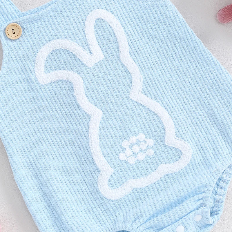 KMK - Easter Cute Bunny Soft Knit Sleeveless Romper