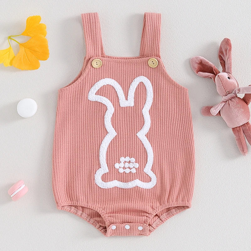 KMK - Easter Cute Bunny Soft Knit Sleeveless Romper