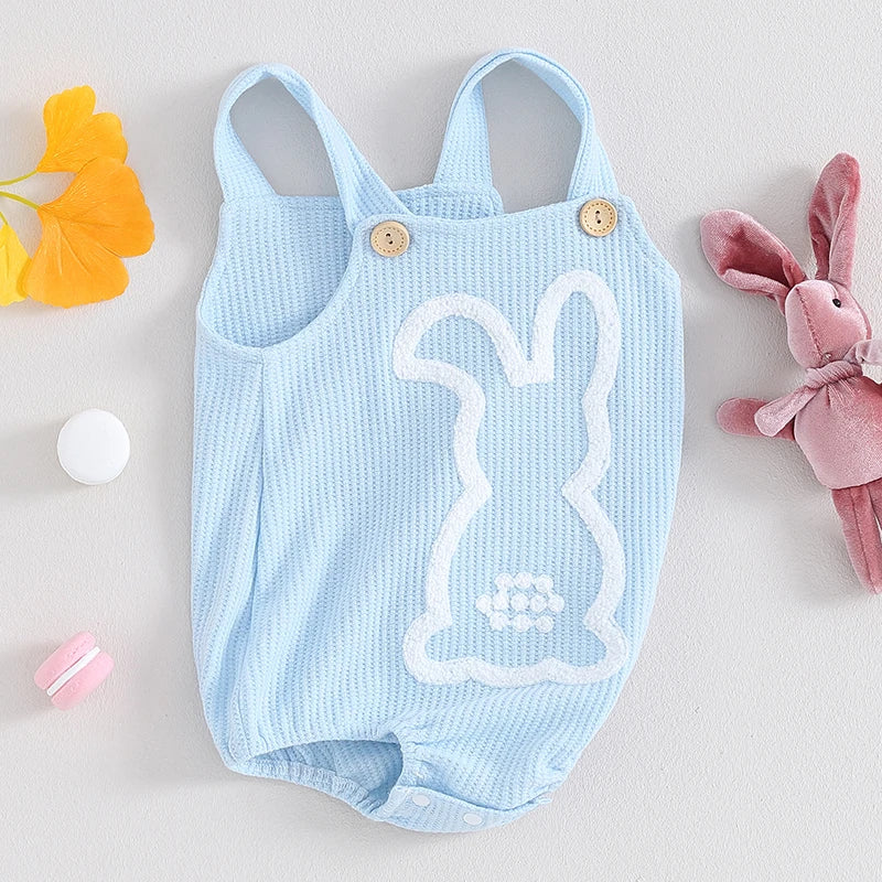 KMK - Easter Cute Bunny Soft Knit Sleeveless Romper