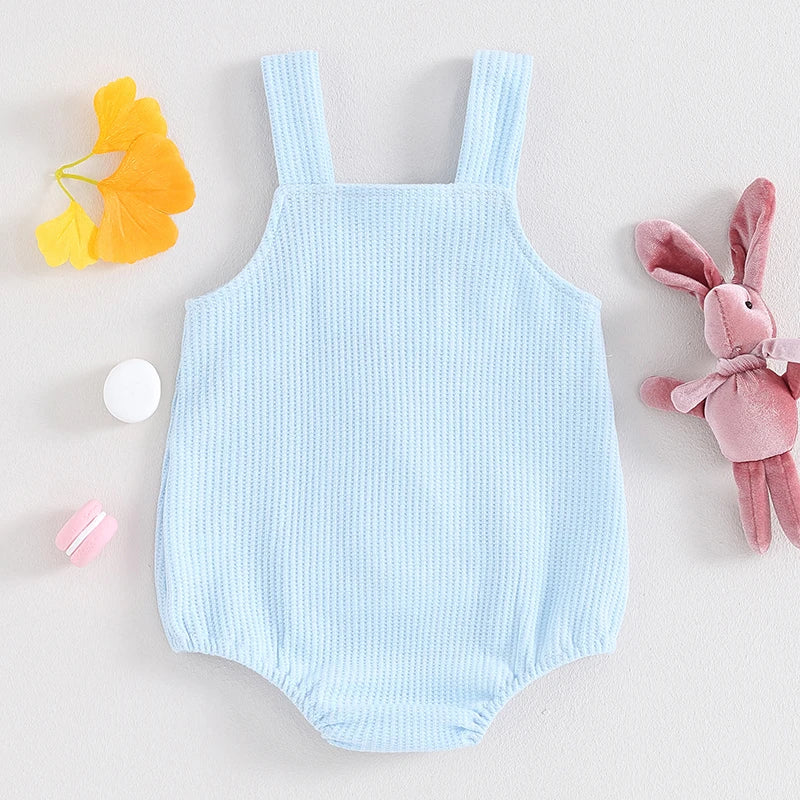 KMK - Easter Cute Bunny Soft Knit Sleeveless Romper