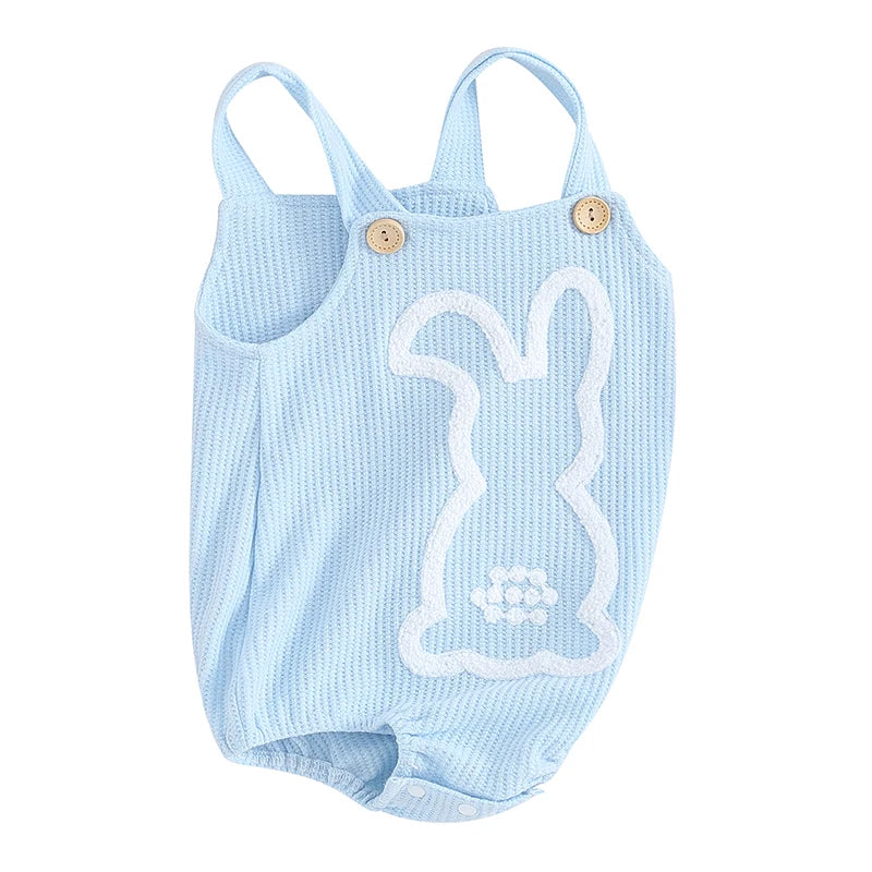 KMK - Easter Cute Bunny Soft Knit Sleeveless Romper