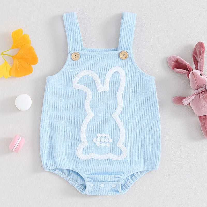 KMK - Easter Cute Bunny Soft Knit Sleeveless Romper