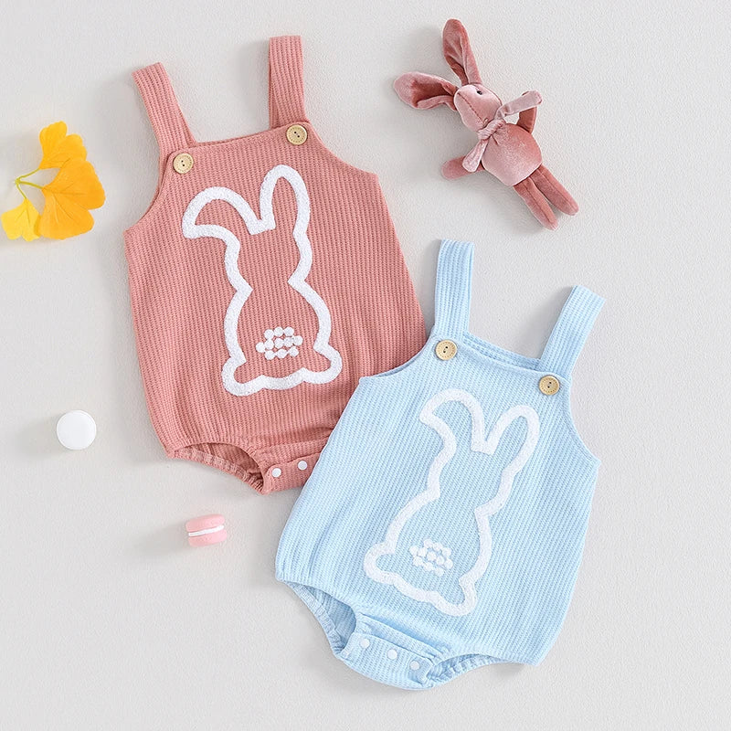 KMK - Easter Cute Bunny Soft Knit Sleeveless Romper