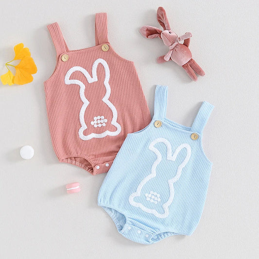 KMK - Easter Cute Bunny Soft Knit Sleeveless Romper