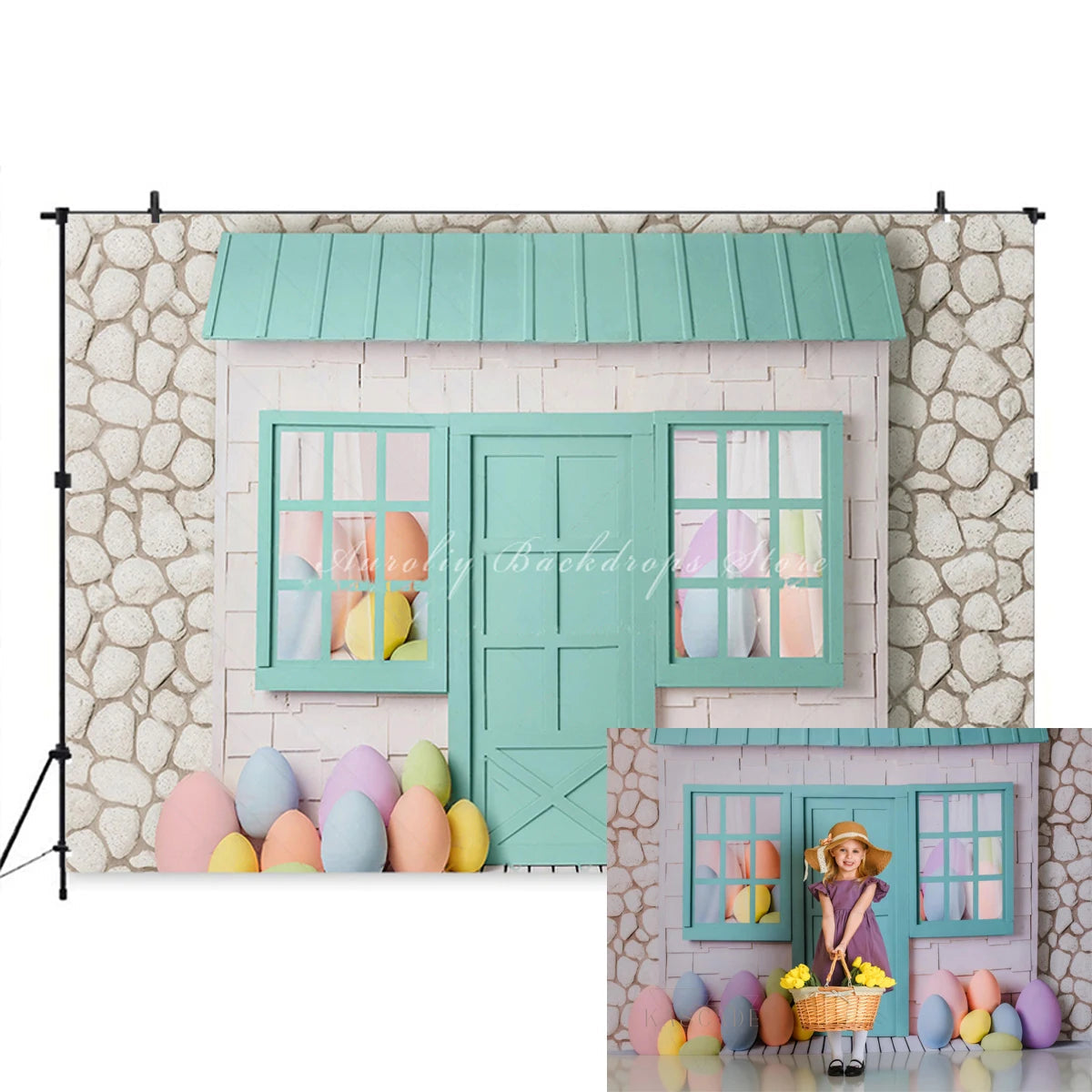 KMK - Easter Egg House Backdrop