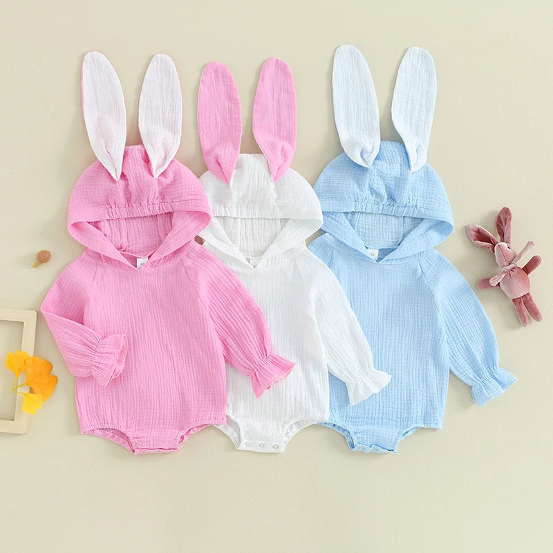 KMK - Easter Outfit Bunny Ear Hoodie Romper